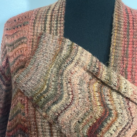 Catherines Cardigan Sweater Marled Knit Wave Pattern Knee Length Sz 3X - Picture 3 of 6